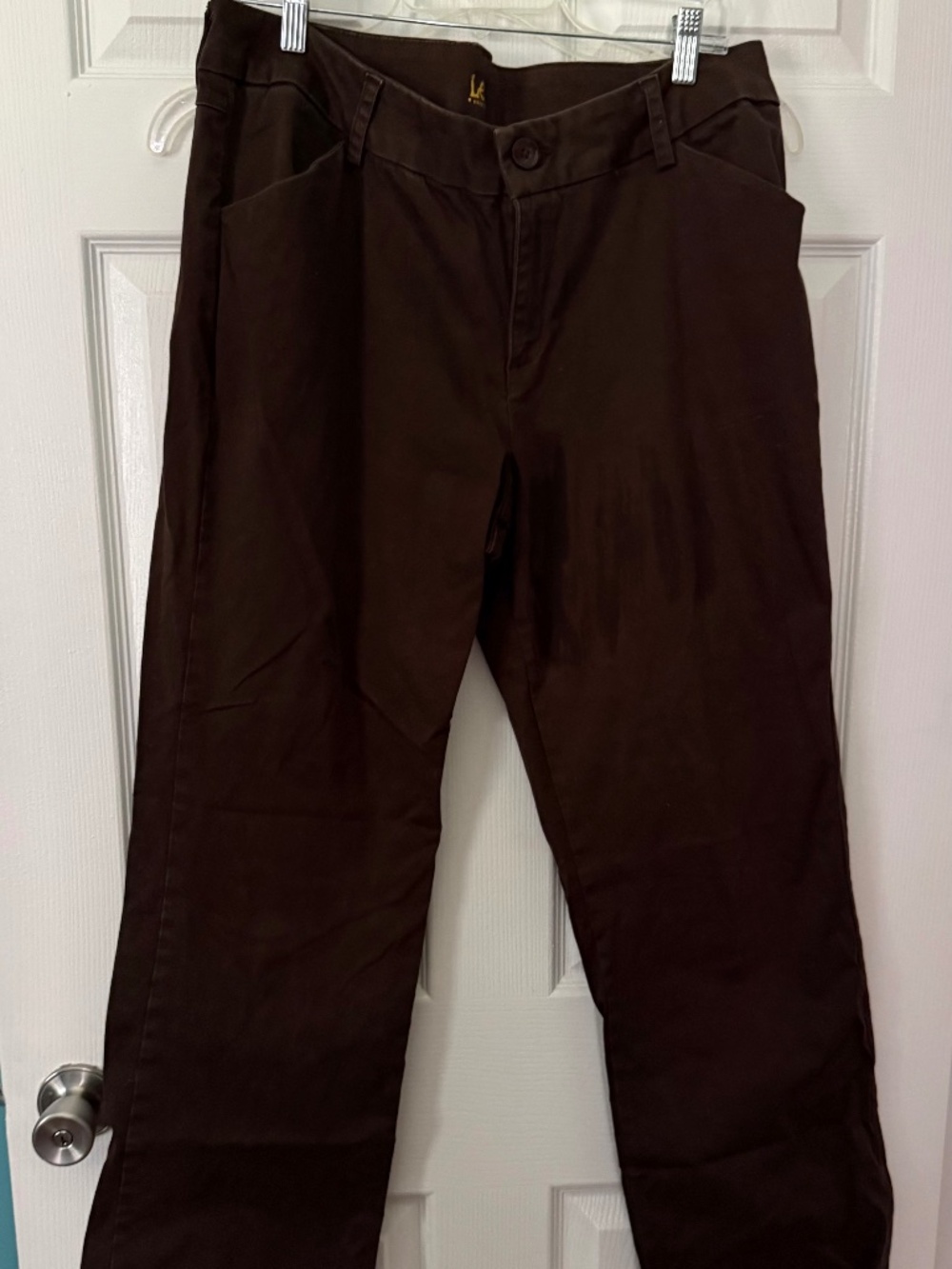Lee Khaki straight Leg Pants in Chocolate Brown 16 Long